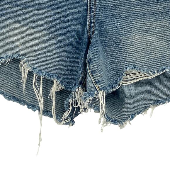 Blank NYC Blue Denim Raw Hem Embroidered Cut Off Hiker Jean Shorts SZ 26 (2) - Picture 4 of 10